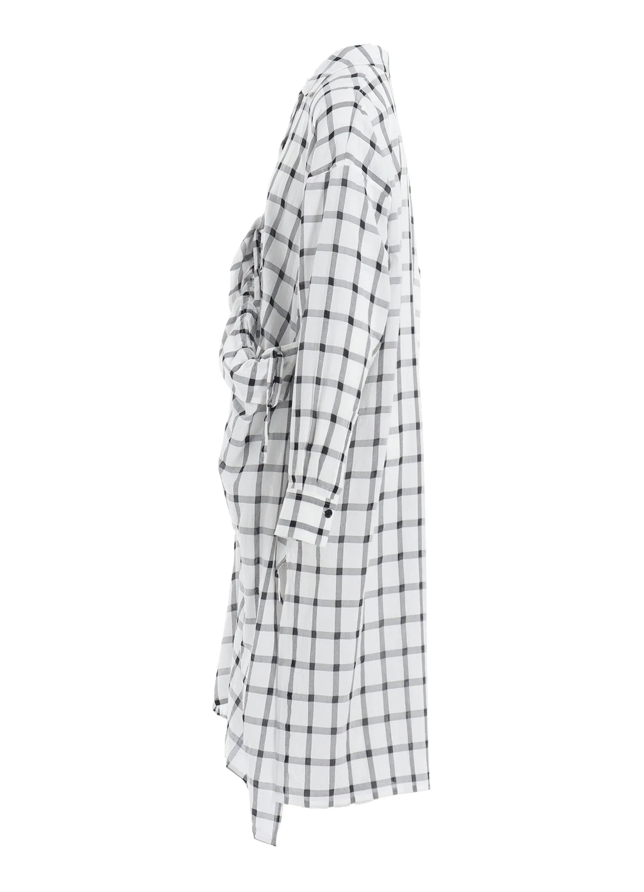 COTTON CUPRO PLAID SHIRT DRESS sold by Yohji Yamamoto product image thumbnail 3