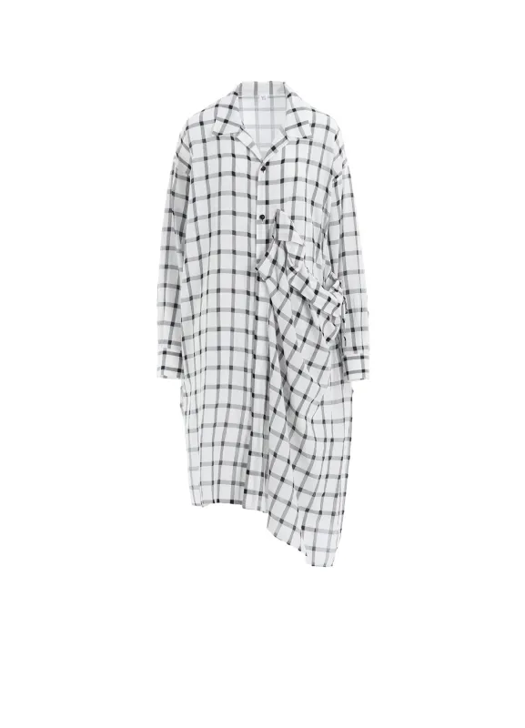 COTTON CUPRO PLAID SHIRT DRESS sold by Yohji Yamamoto