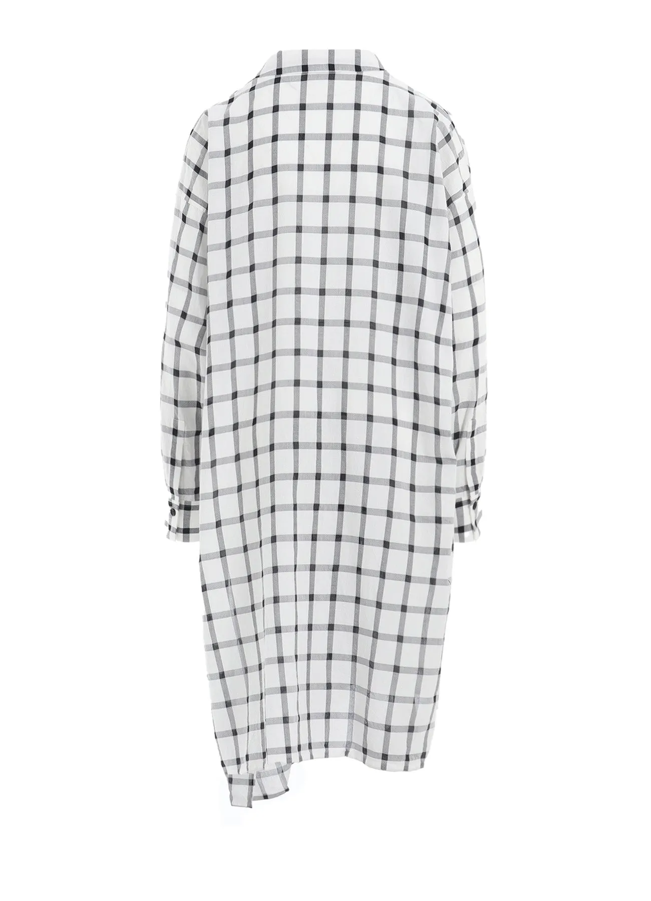 COTTON CUPRO PLAID SHIRT DRESS sold by Yohji Yamamoto product image thumbnail 4