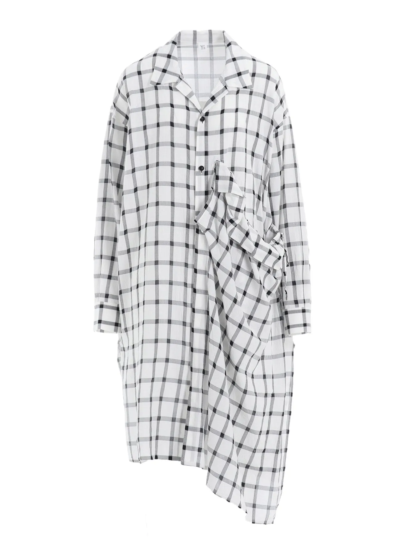 COTTON CUPRO PLAID SHIRT DRESS sold by Yohji Yamamoto product image thumbnail 2