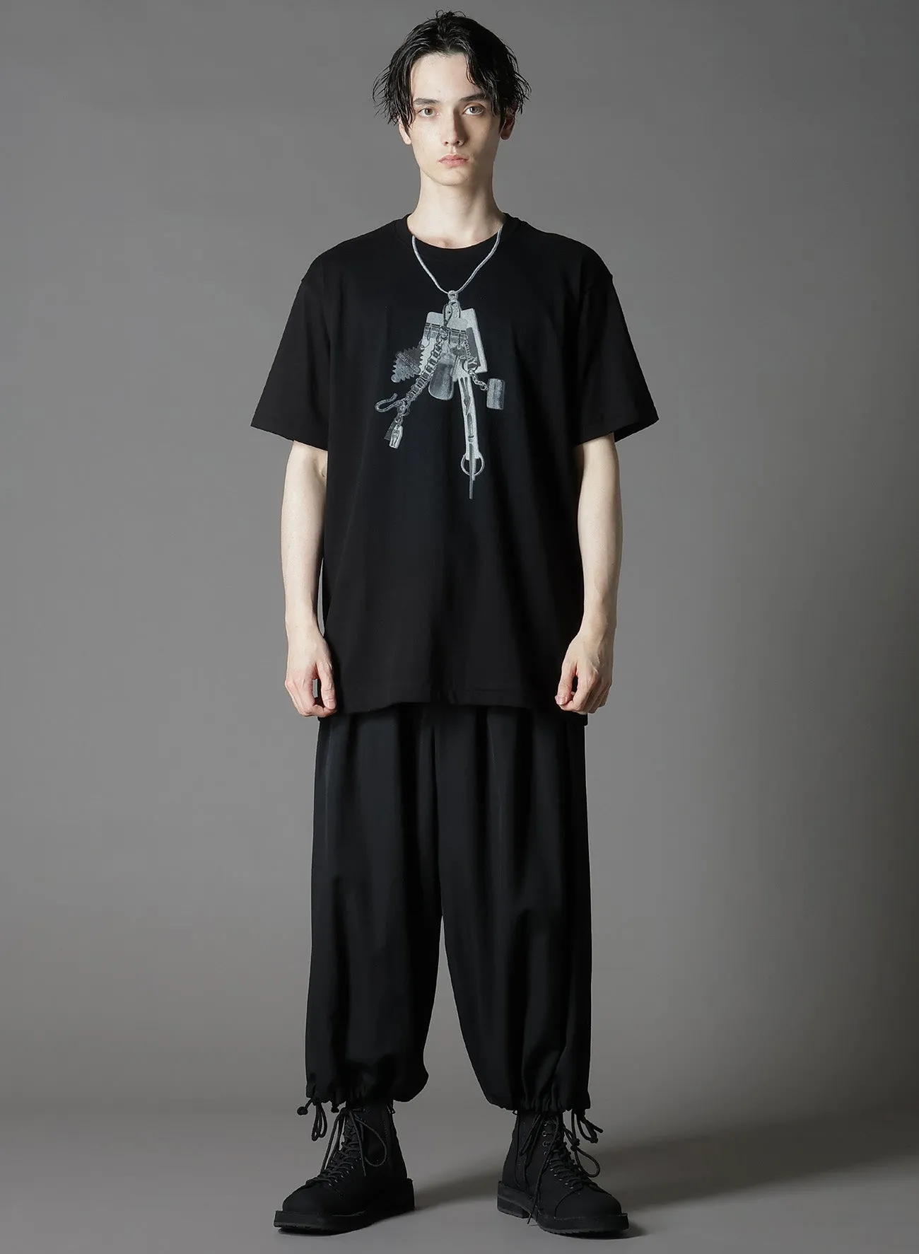 COTTON JERSEY TROMPE-L'OEIL PASSCASE T-SHIRT sold by Yohji Yamamoto product image thumbnail 3