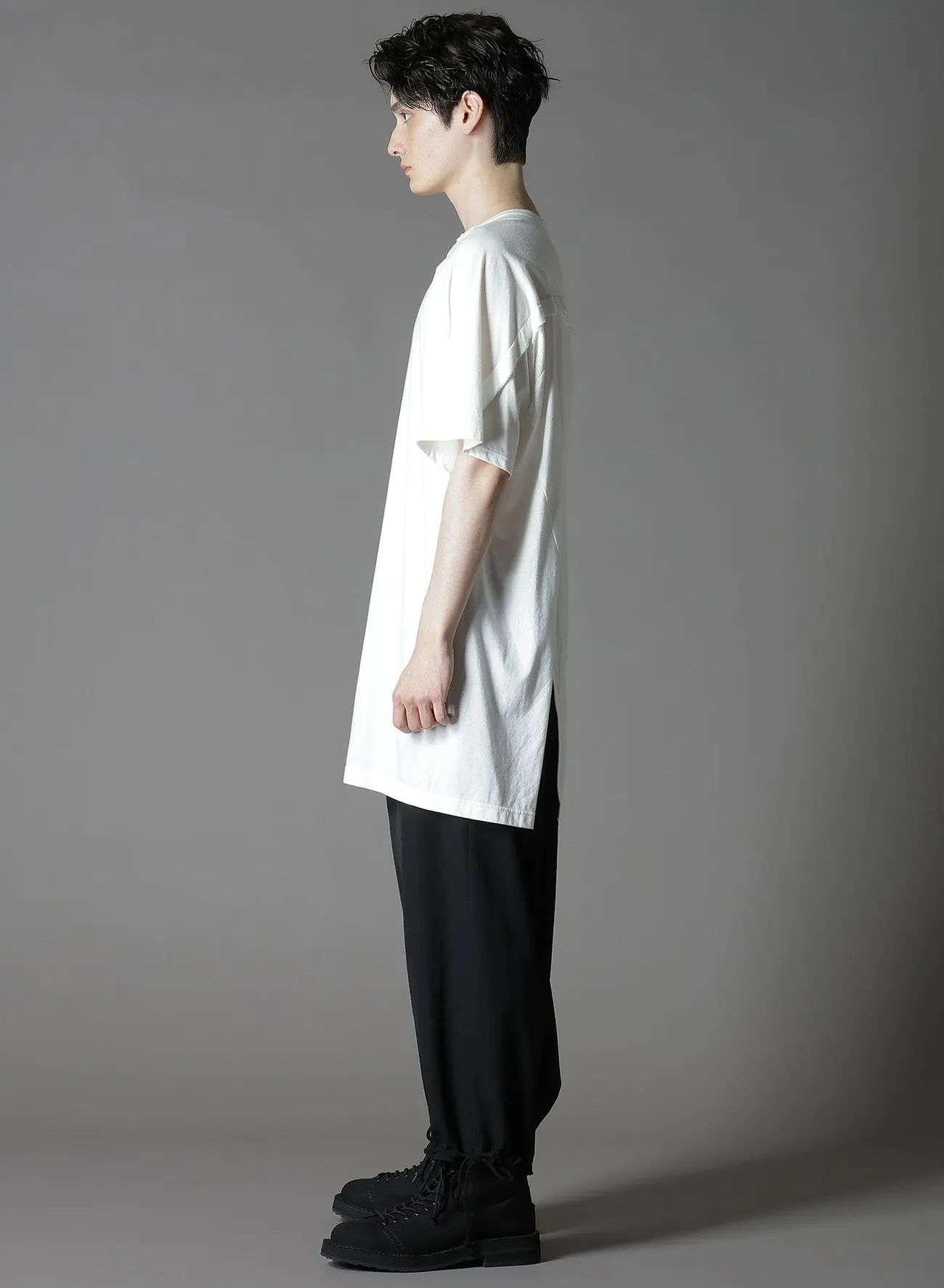 COTTON JERSEY FRONT RAGLAN SLIT T-SHIRT SHORT SLEEVES sold by Yohji Yamamoto product image thumbnail 4