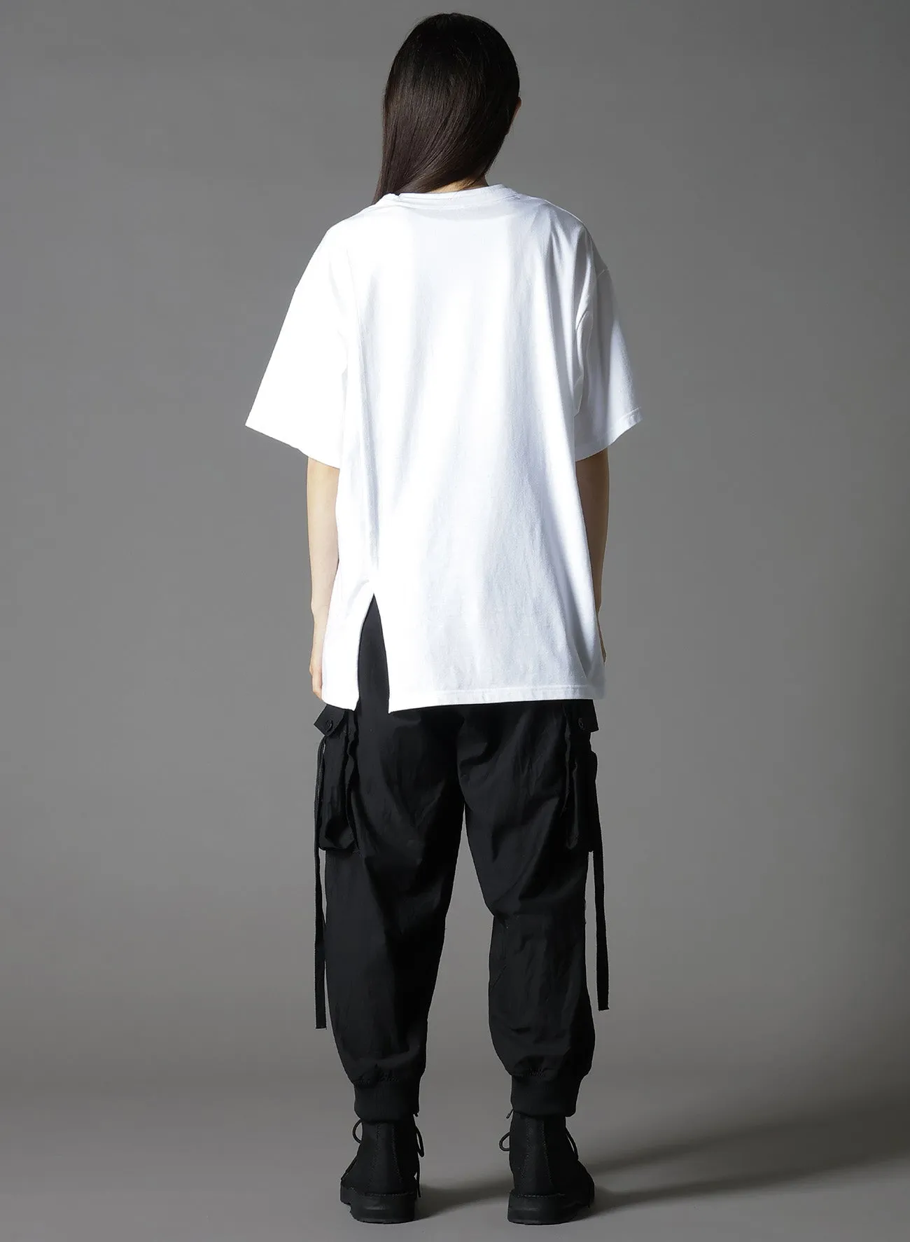 COTTON JERSEY T-SHIRT MIX TIERED T-SHIRT sold by Yohji Yamamoto product image thumbnail 5