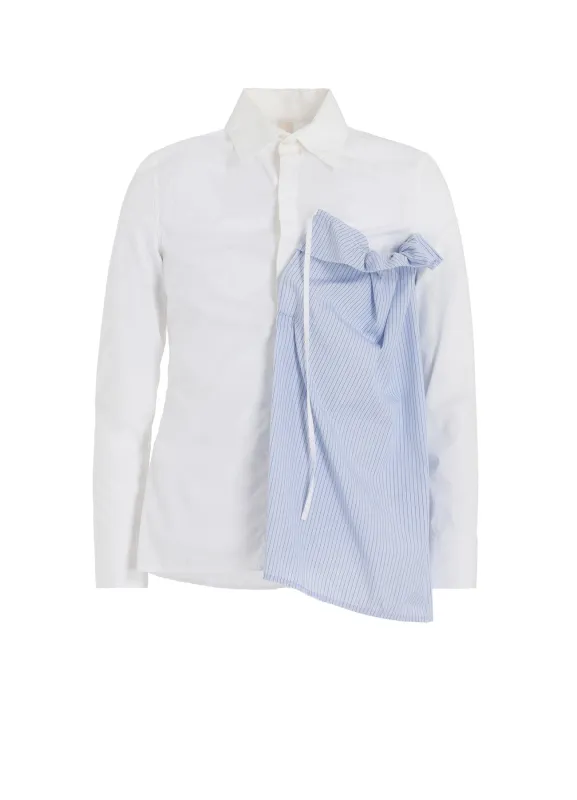 COTTON BROAD + STRIPE SWITCHING GATHER SHIRTS sold by Yohji Yamamoto