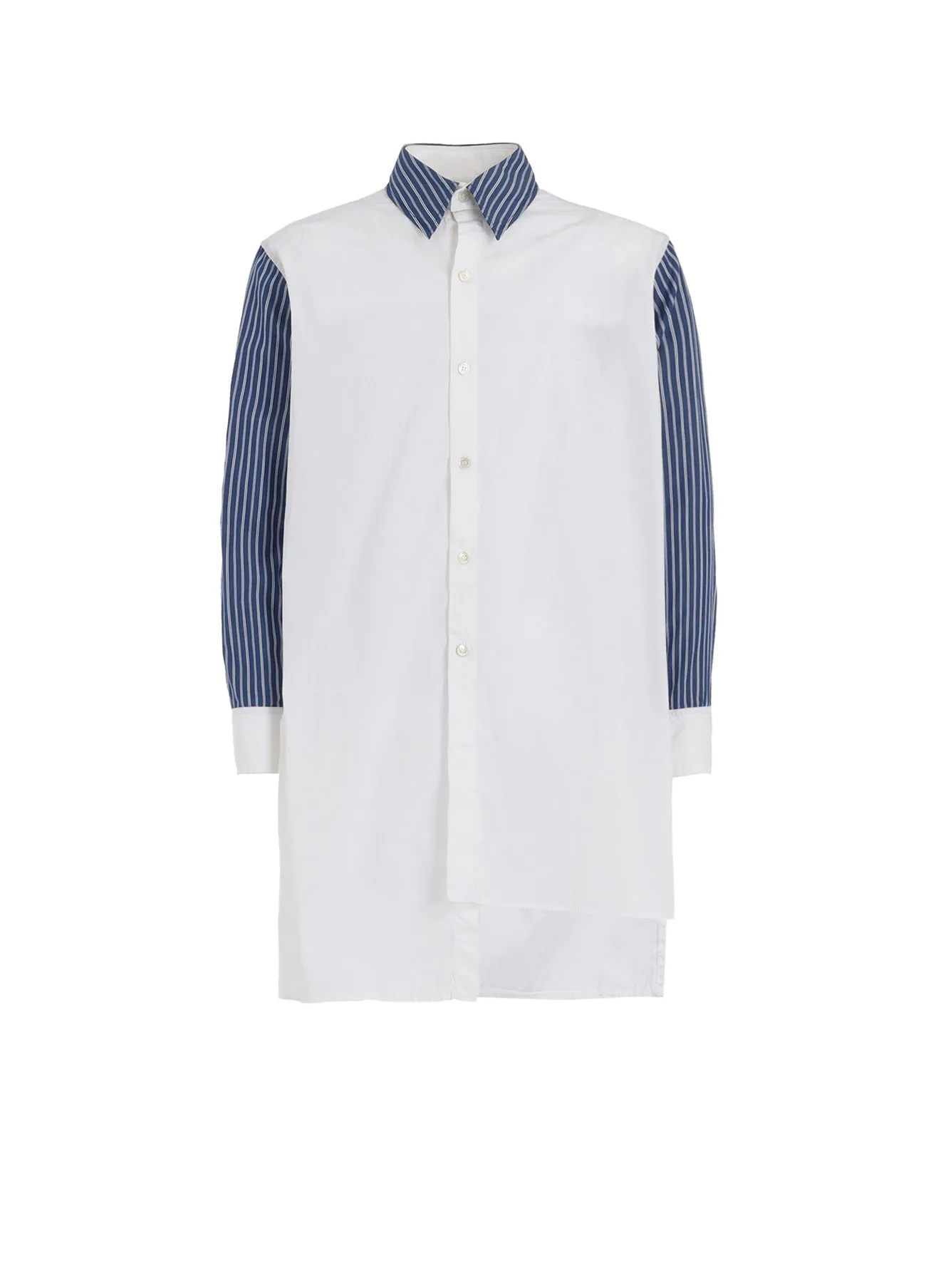 COTTON BROAD + STRIPE SWITCHING NON FUSIBLE SHIRTS sold by Yohji Yamamoto