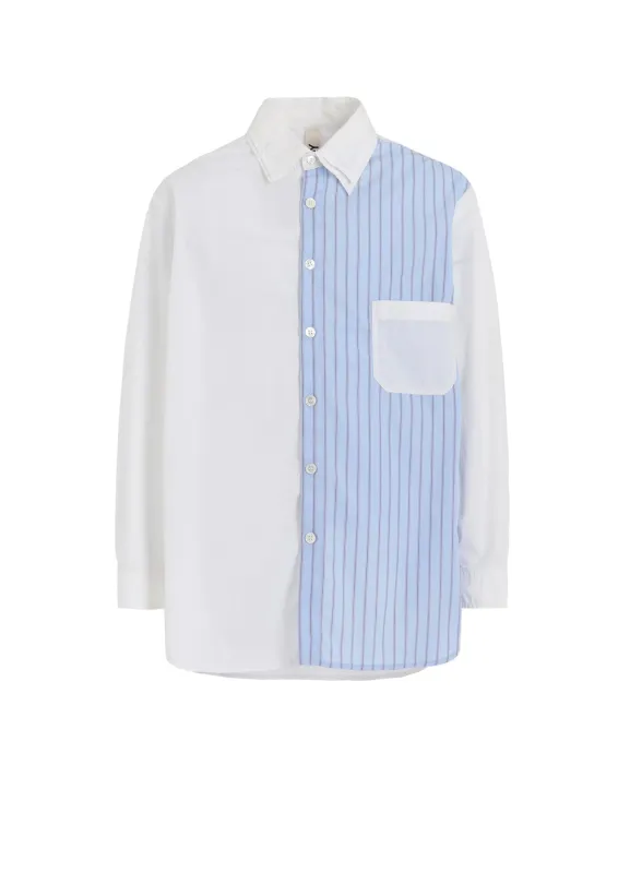 COTTON BROAD +  STRIPE  SWITCHING LONG SLEEVE SHIRTS sold by Yohji Yamamoto