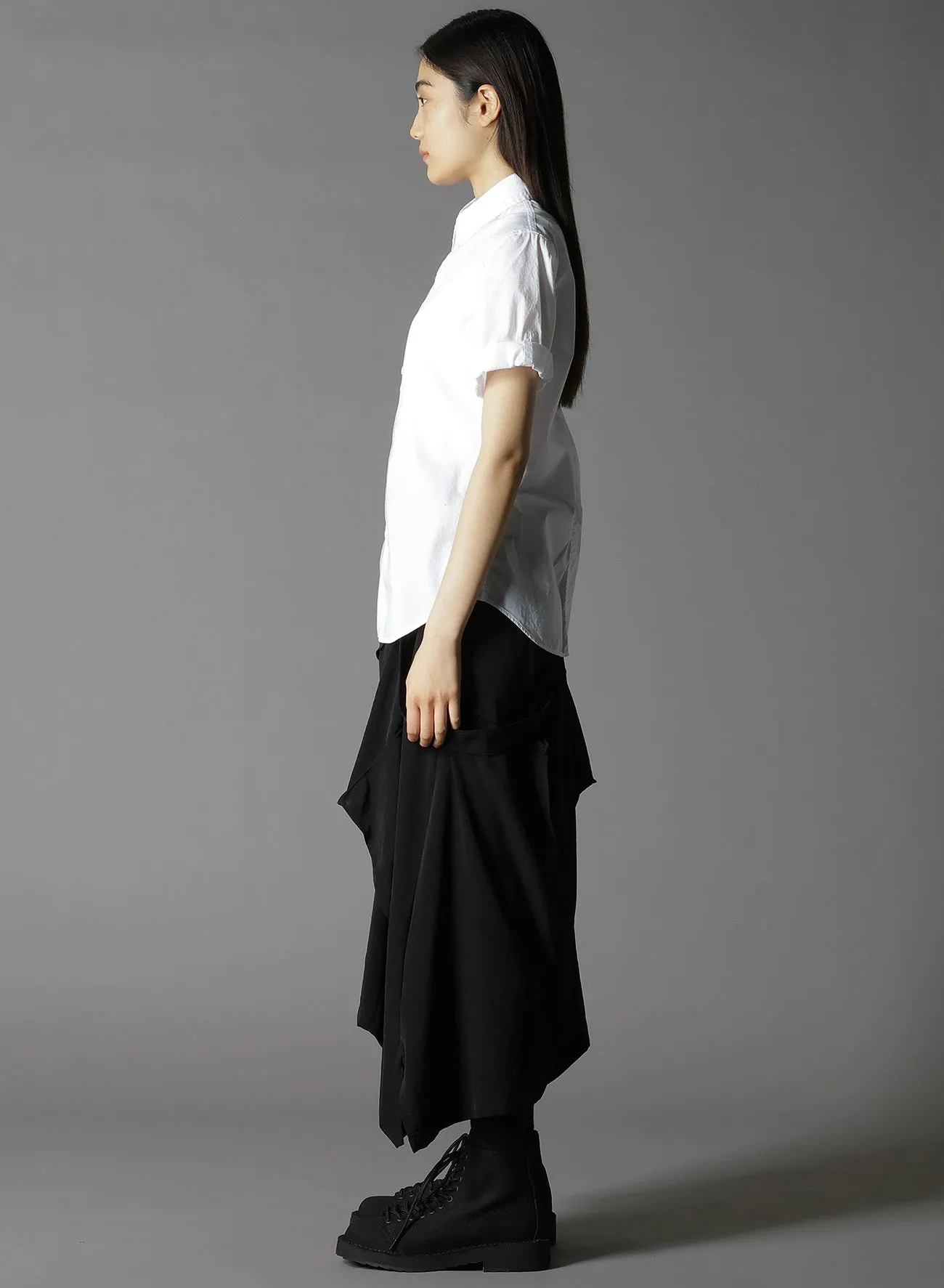 COTTON BROAD + STRIPE SWITCHING SHORT SLEEVE SHIRTS sold by Yohji Yamamoto product image thumbnail 4