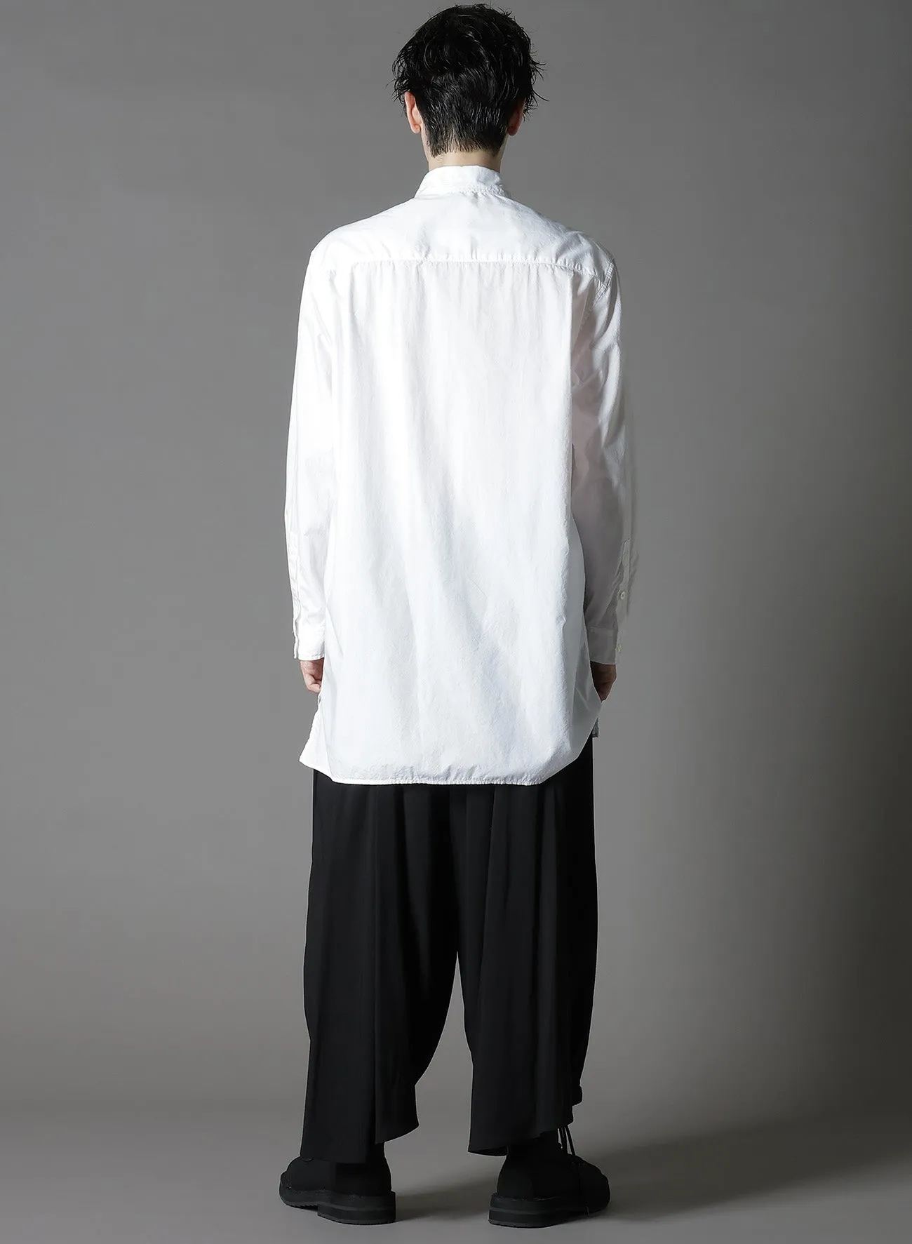 COTTON BROAD + STRIPE SWITCHING RUFFLE SHIRTS sold by Yohji Yamamoto product image thumbnail 5