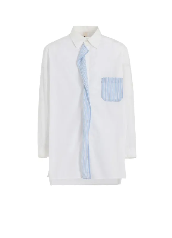 COTTON BROAD + STRIPE SWITCHING RUFFLE SHIRTS sold by Yohji Yamamoto