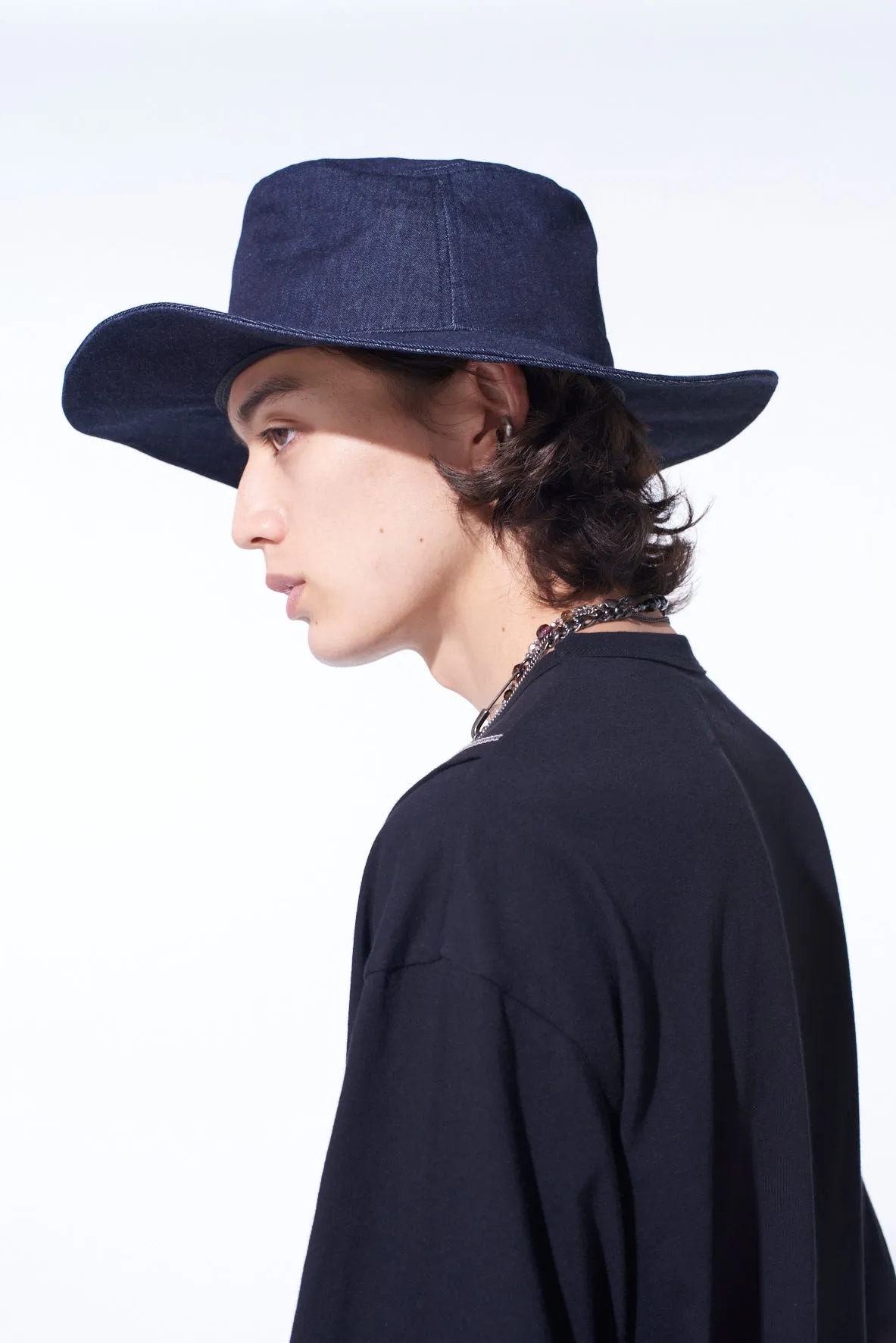 7oz DENIM LONG BRIM HAT sold by Yohji Yamamoto product image thumbnail 3