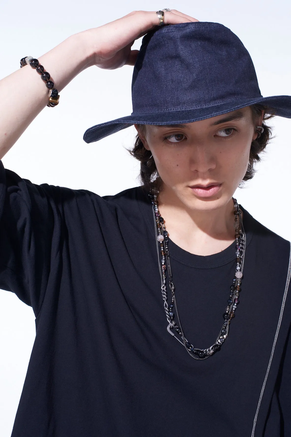 7oz DENIM LONG BRIM HAT sold by Yohji Yamamoto product image thumbnail 5