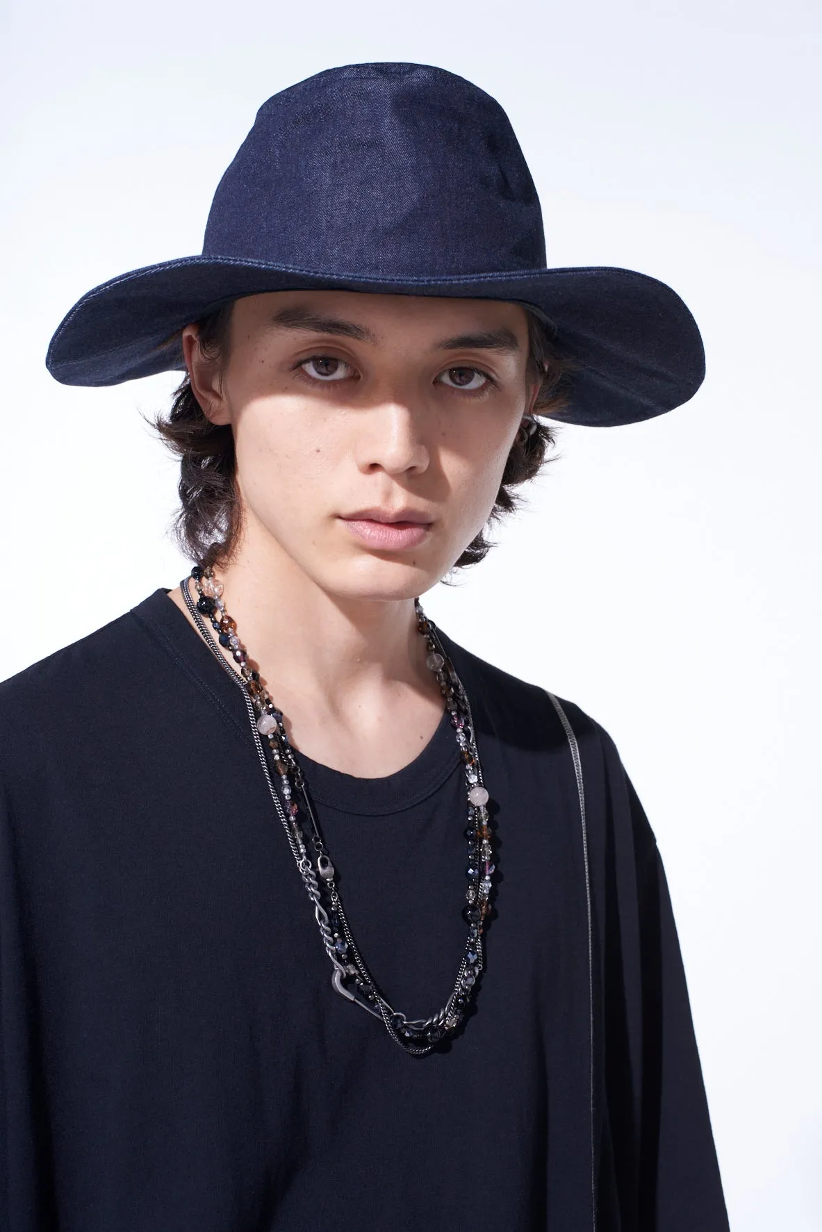 7oz DENIM LONG BRIM HAT sold by Yohji Yamamoto product image thumbnail 2