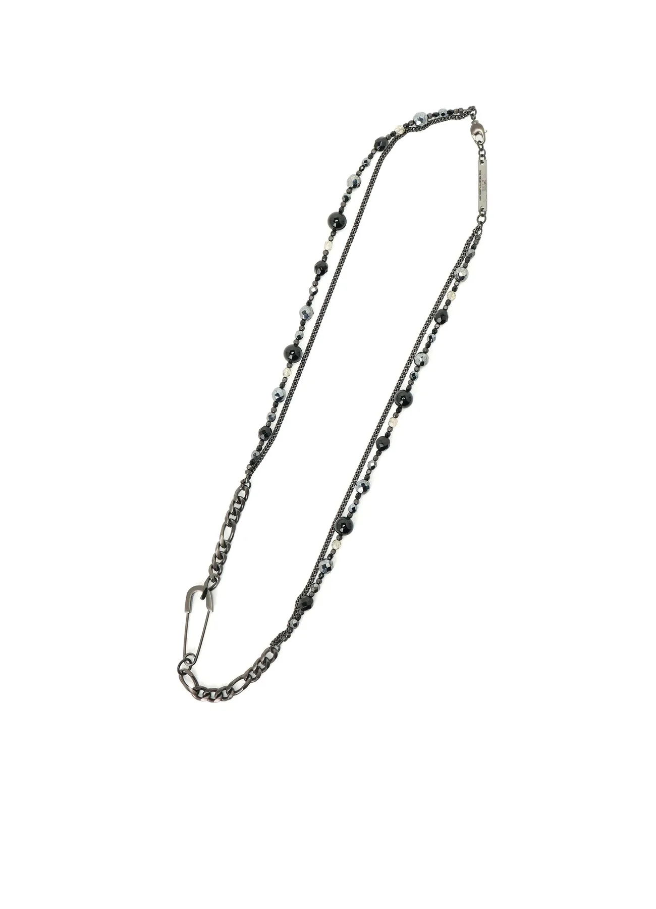 BLACK ONYX + GLASS BEADS BRASS NECKLACE sold by Yohji Yamamoto