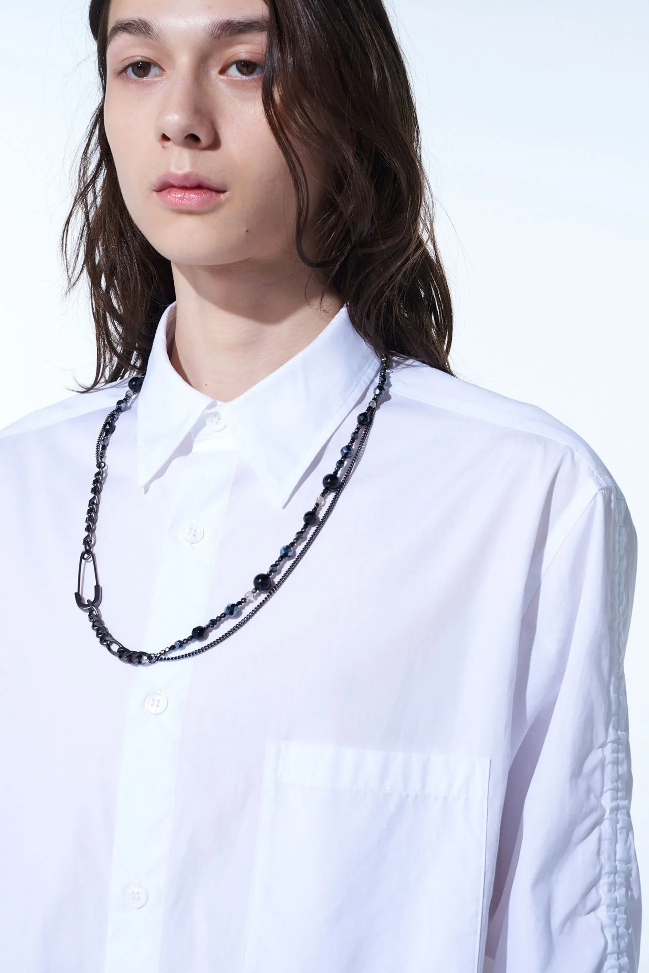 BLACK ONYX + GLASS BEADS BRASS NECKLACE sold by Yohji Yamamoto product image thumbnail 5