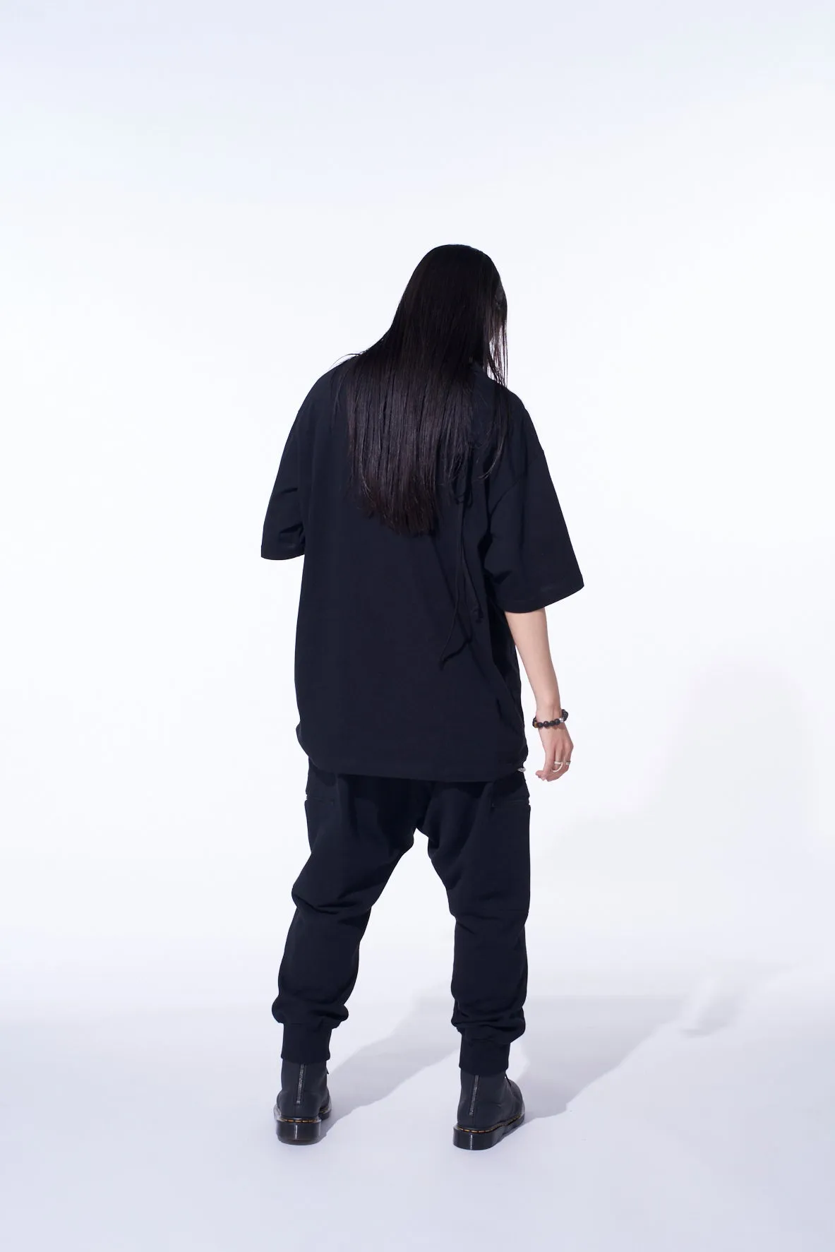 SOFT JERSEY T-SHIRT WITH GATHERED STRINGS sold by Yohji Yamamoto product image thumbnail 4