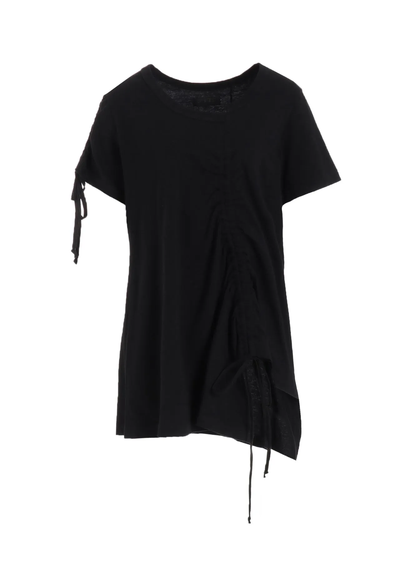 SOFT JERSEY ASYMMETRICAL T-SHIRT WITH GATHERED STRINGS sold by Yohji Yamamoto
