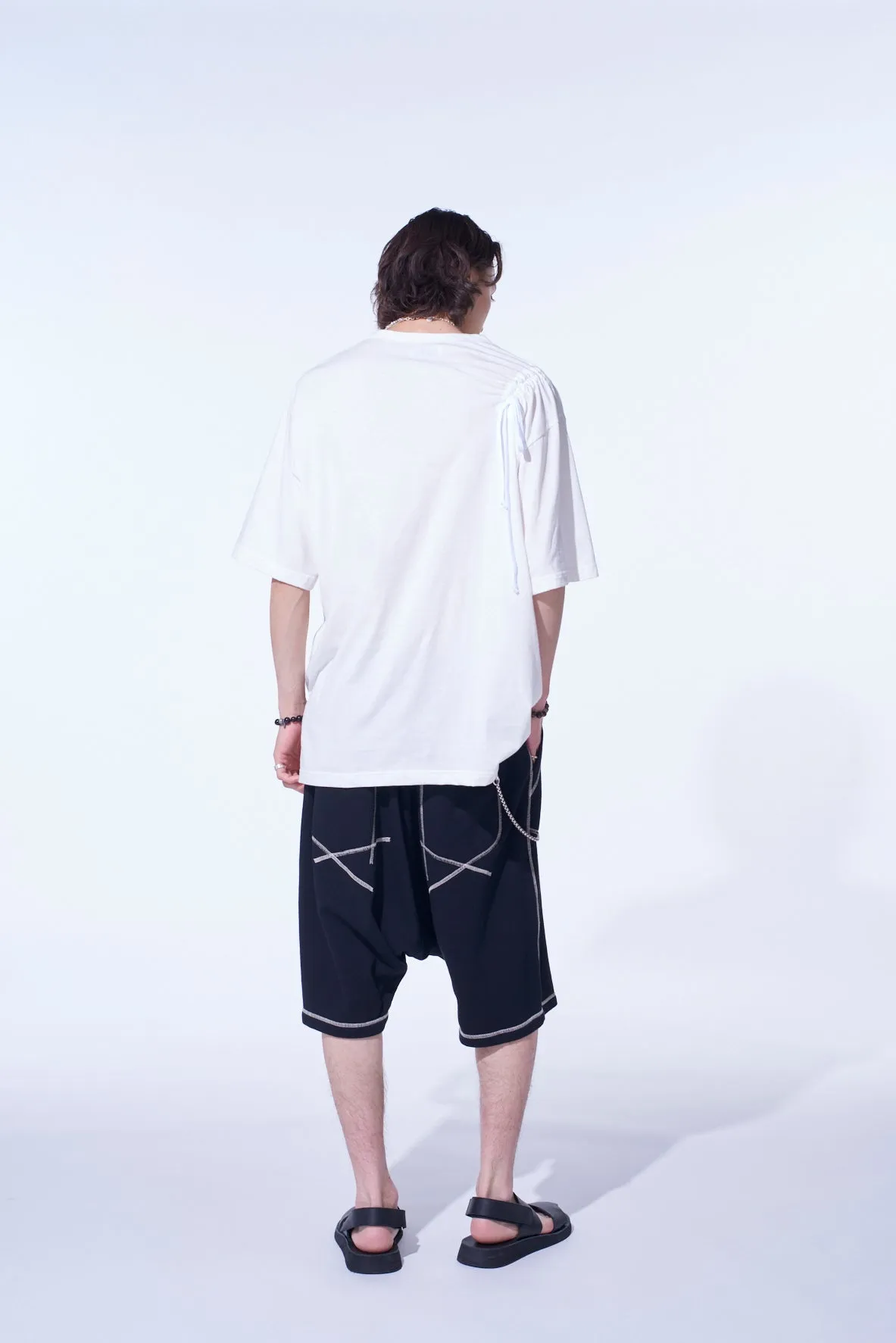 SOFT JERSEY T-SHIRT WITH GATHERED STRINGS sold by Yohji Yamamoto product image thumbnail 4