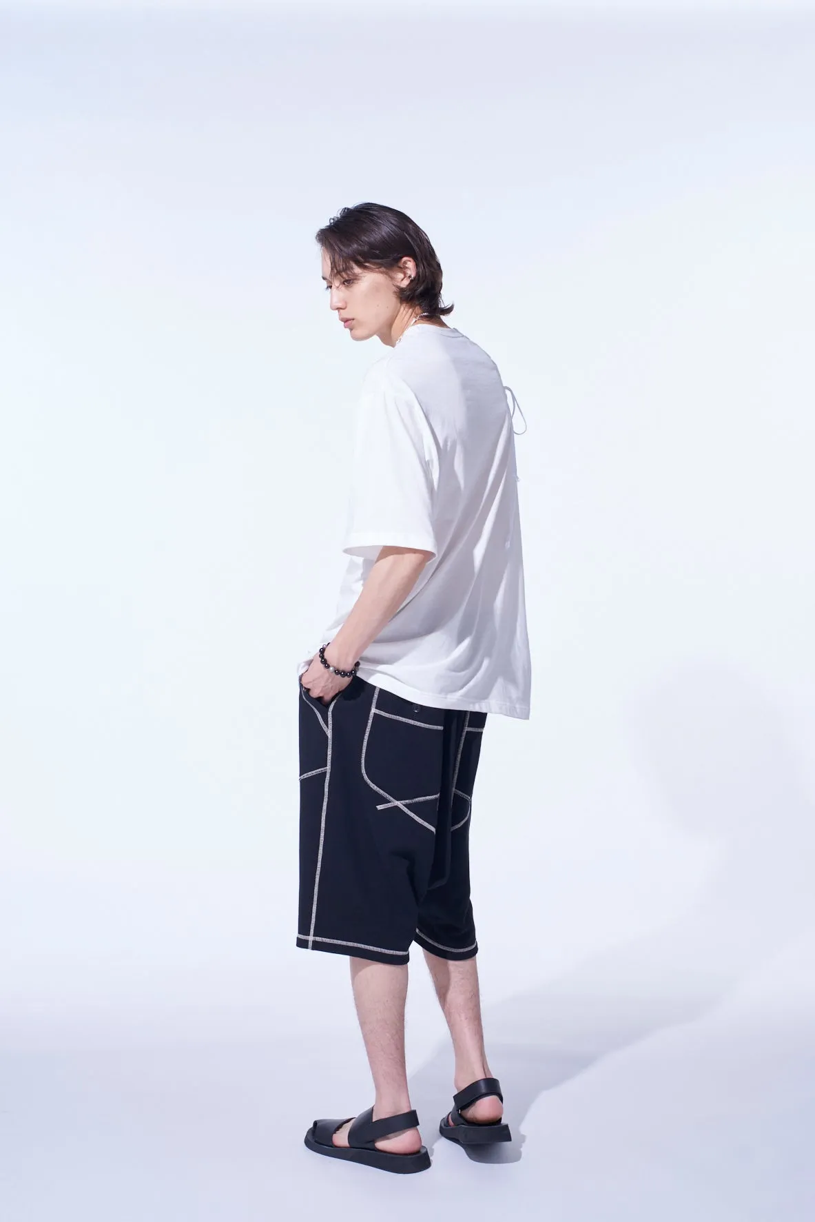 SOFT JERSEY T-SHIRT WITH GATHERED STRINGS sold by Yohji Yamamoto product image thumbnail 3