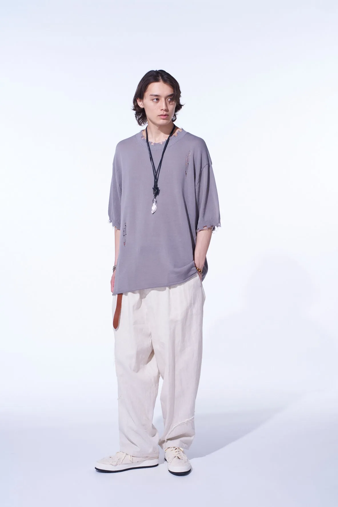 COMPACT TWIST 10G DAMAGED KNITTED PULLOVER sold by Yohji Yamamoto product image thumbnail 2