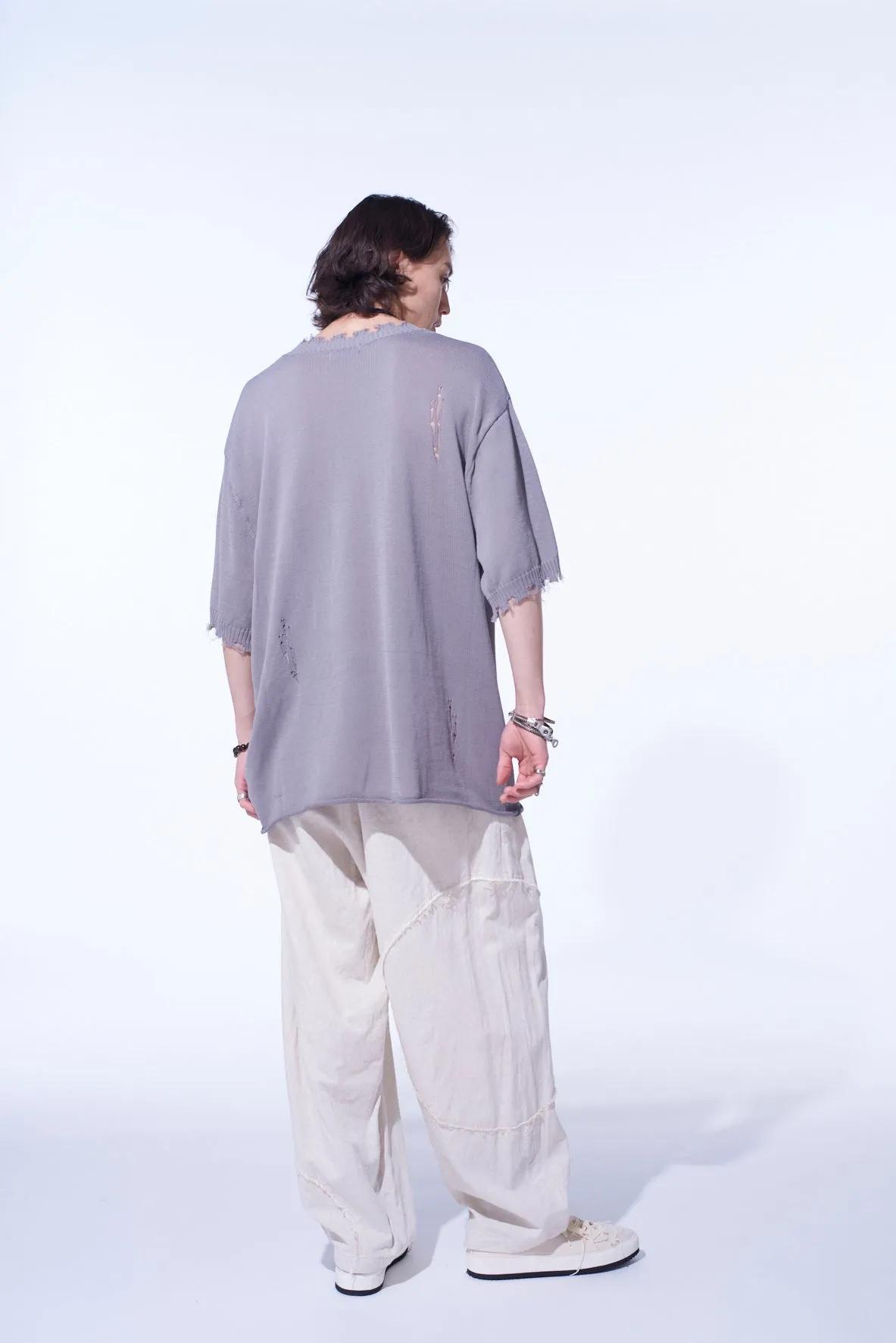 COMPACT TWIST 10G DAMAGED KNITTED PULLOVER sold by Yohji Yamamoto product image thumbnail 4