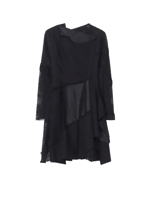 SALSA LACE PATCHWORK LONG BLOUSE sold by Yohji Yamamoto