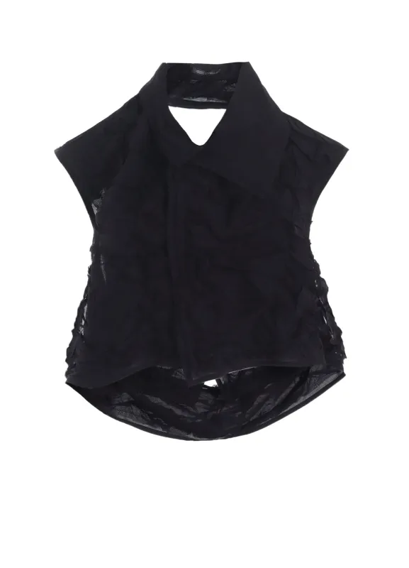 CRUSHED CHIFFON CRUSHED PLEATS BLOUSE sold by Yohji Yamamoto