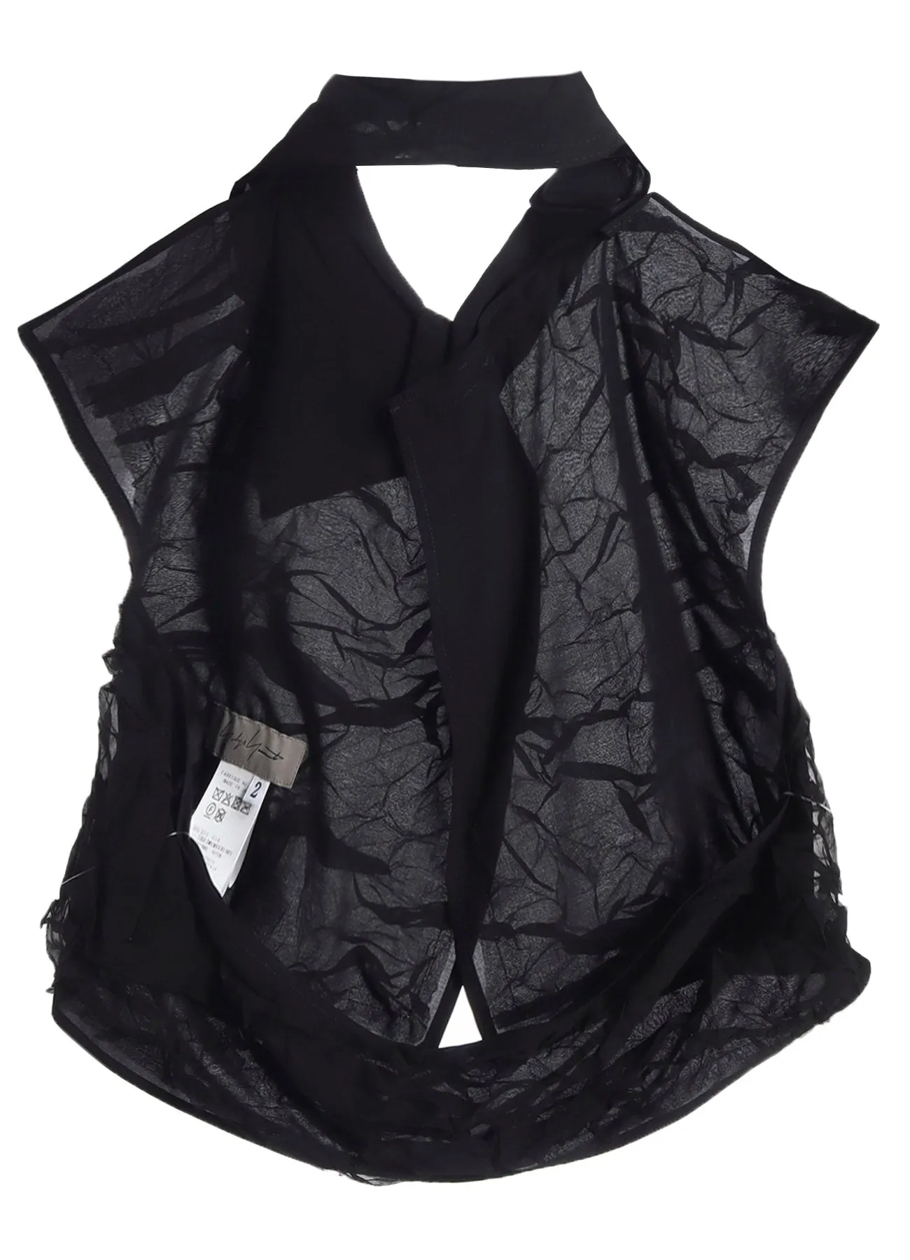 CRUSHED CHIFFON CRUSHED PLEATS BLOUSE sold by Yohji Yamamoto product image thumbnail 5