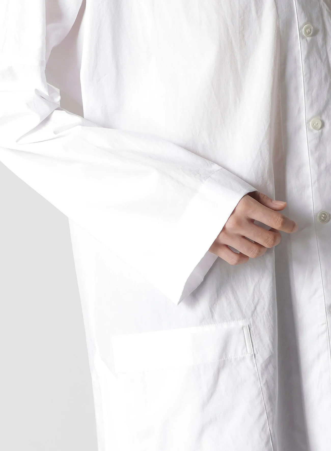 100/2 BROAD SHIRT WITH STAND COLLAR sold by Yohji Yamamoto product image thumbnail 4