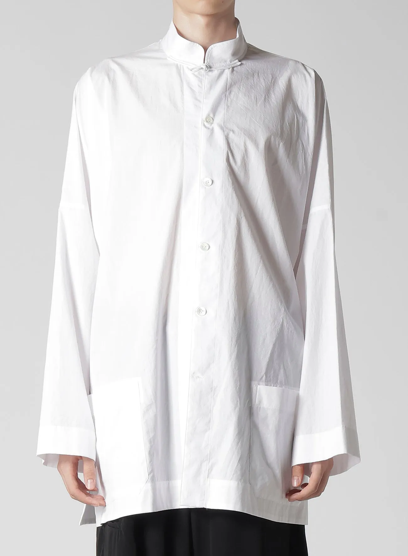 100/2 BROAD SHIRT WITH STAND COLLAR sold by Yohji Yamamoto product image thumbnail 2