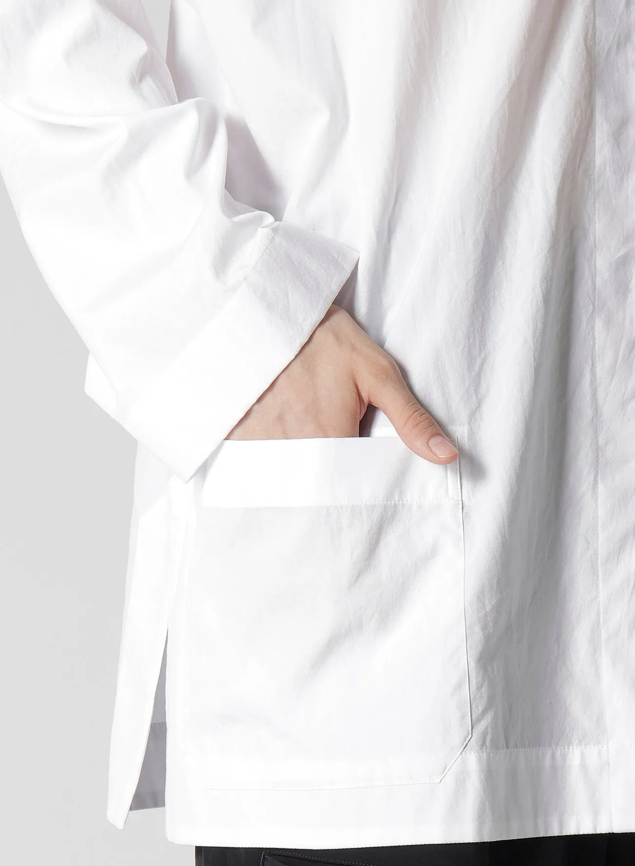 100/2 BROAD SHIRT WITH STAND COLLAR sold by Yohji Yamamoto product image thumbnail 5