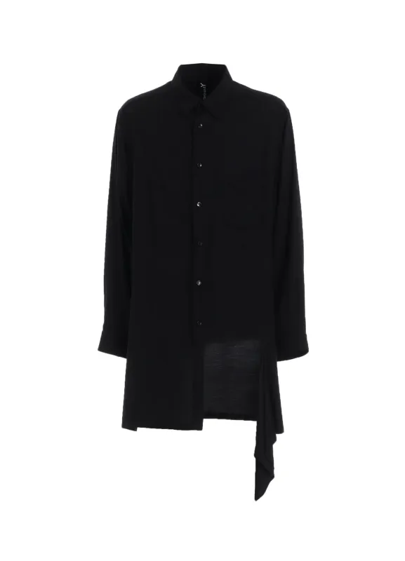 RAYON TWILL LEFT FRONT CUT-OUT SHIRT sold by Yohji Yamamoto