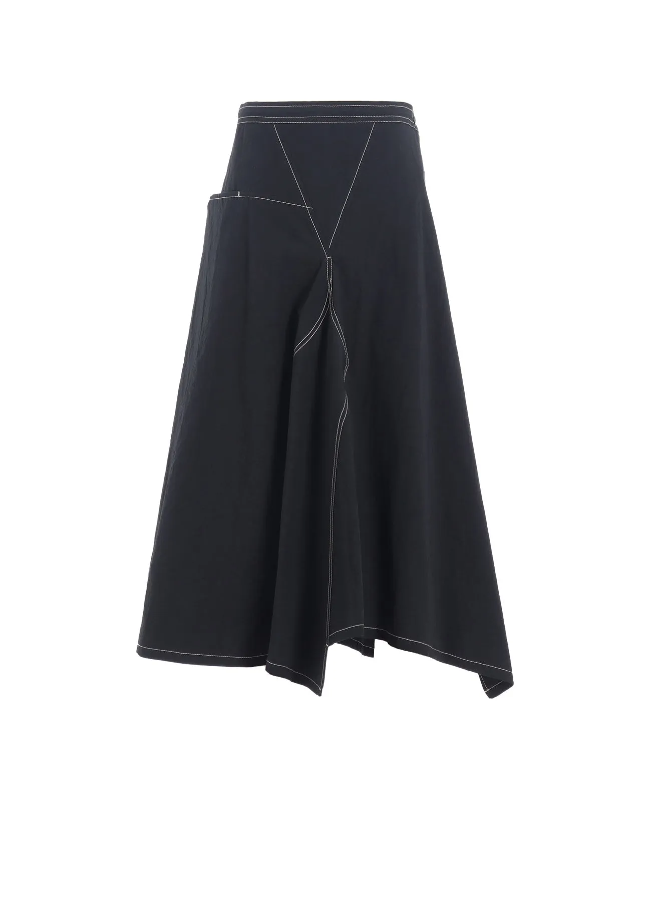 COTTON LINEN DUMP ASYMMETRIC SKIRT sold by Yohji Yamamoto