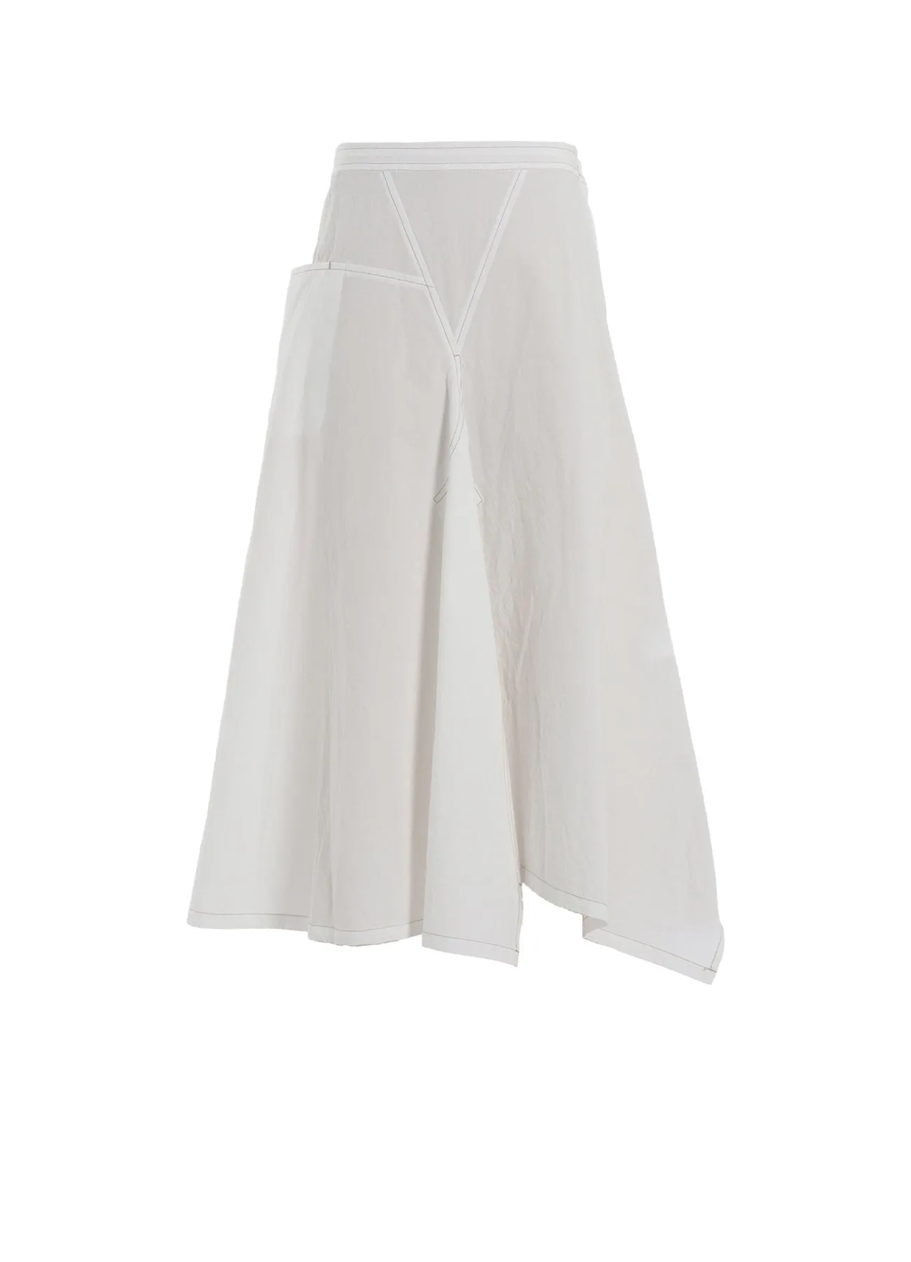 COTTON LINEN DUMP ASYMMETRIC SKIRT sold by Yohji Yamamoto