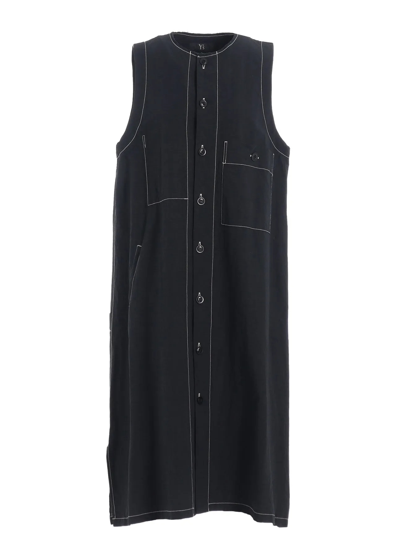 COTTON LINEN DUMP SLEEVELESS DRESS sold by Yohji Yamamoto product image thumbnail 2