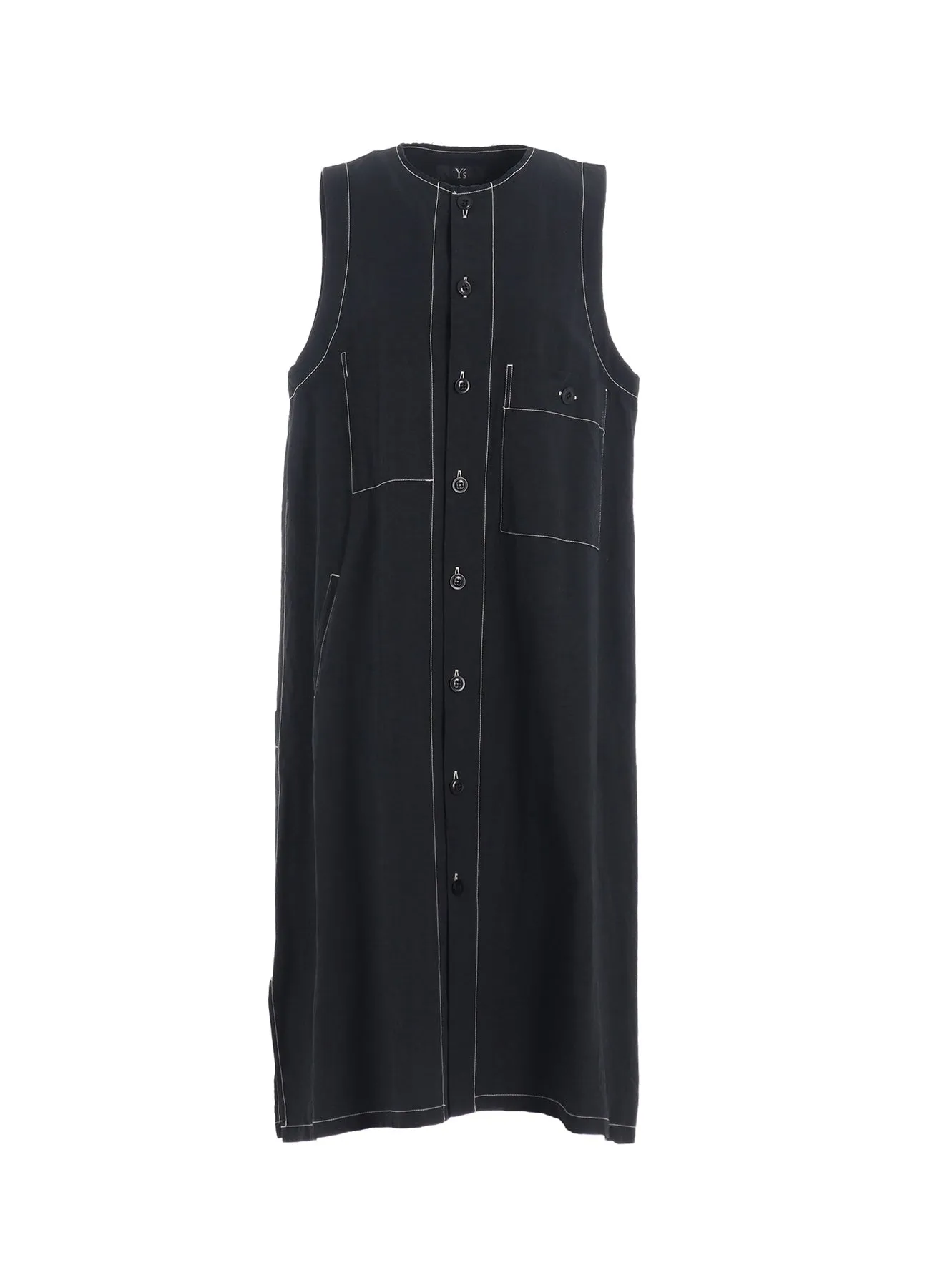 COTTON LINEN DUMP SLEEVELESS DRESS sold by Yohji Yamamoto