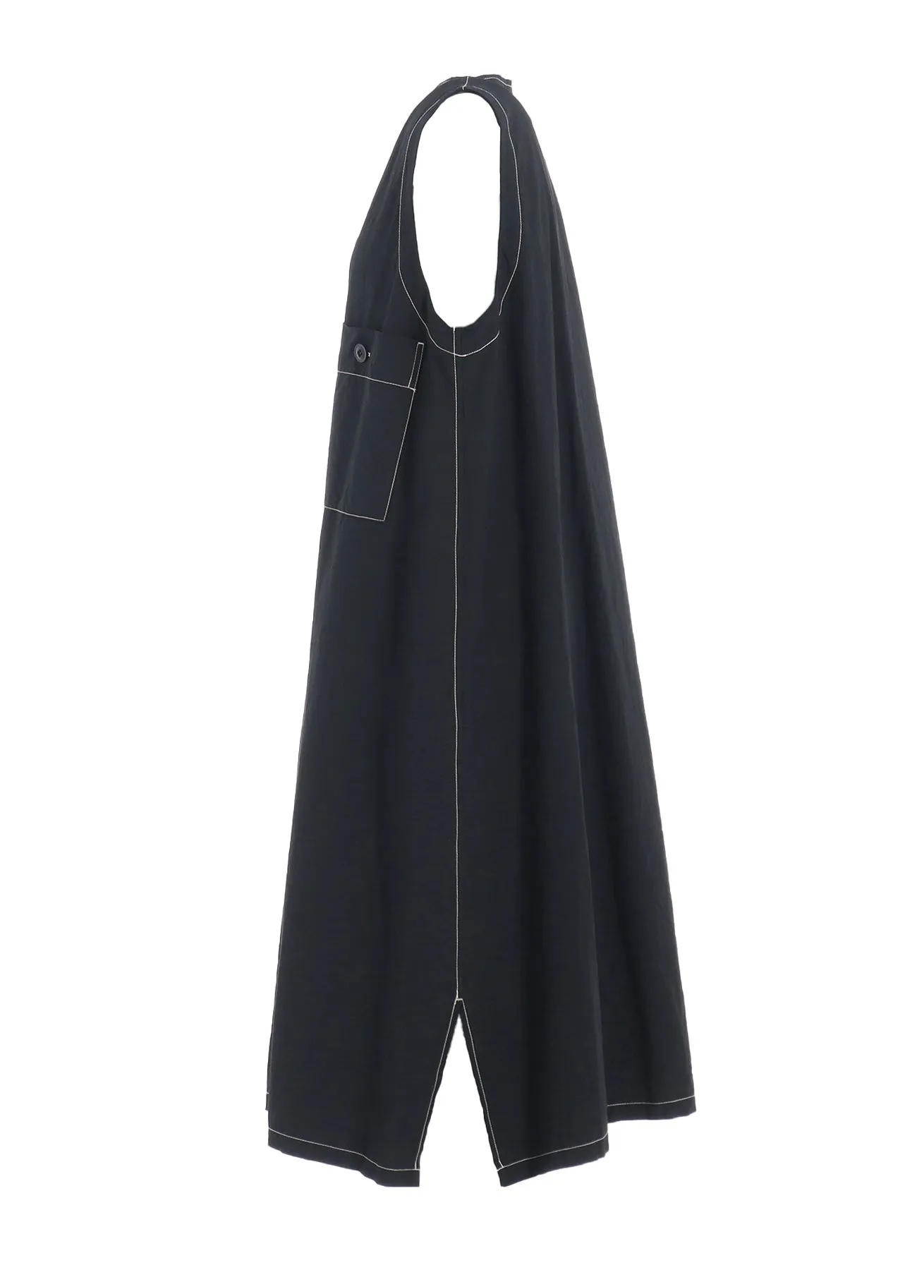 COTTON LINEN DUMP SLEEVELESS DRESS sold by Yohji Yamamoto product image thumbnail 3