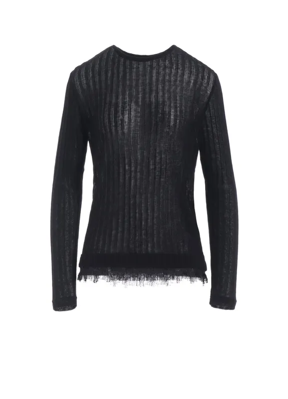GAUZE RIB LONG SLEEVE CREW NECK  T sold by Yohji Yamamoto