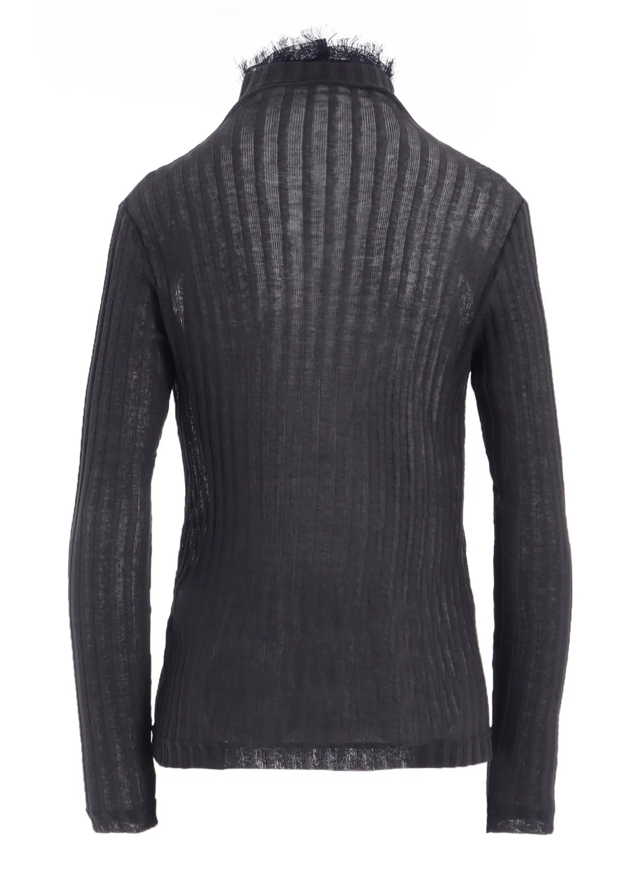 GAUZE RIB LONG SLEEVE HIGH NECK T sold by Yohji Yamamoto product image thumbnail 4