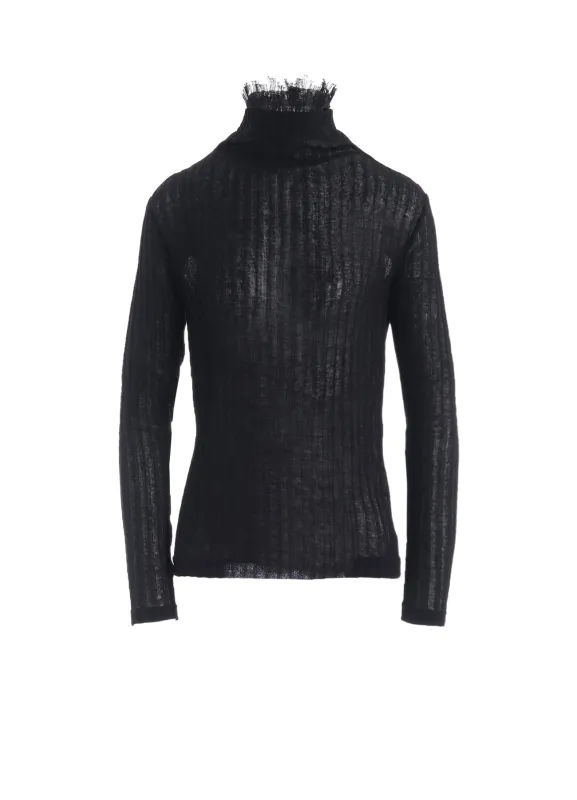 GAUZE RIB LONG SLEEVE HIGH NECK  T sold by Yohji Yamamoto