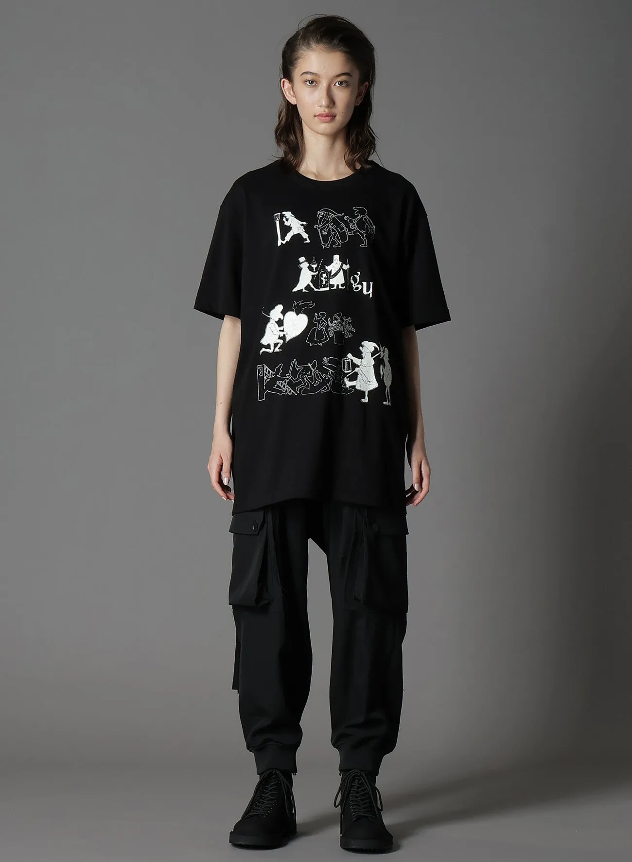 20/COTTON JERSEY PAPER ART/LINE PAINTING T-SHIRT sold by Yohji Yamamoto product image thumbnail 3