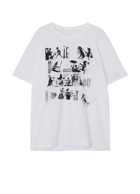 20/COTTON JERSEY PAPER ART/DRY BRUSHING T-SHIRT made by Yohji Yamamoto
