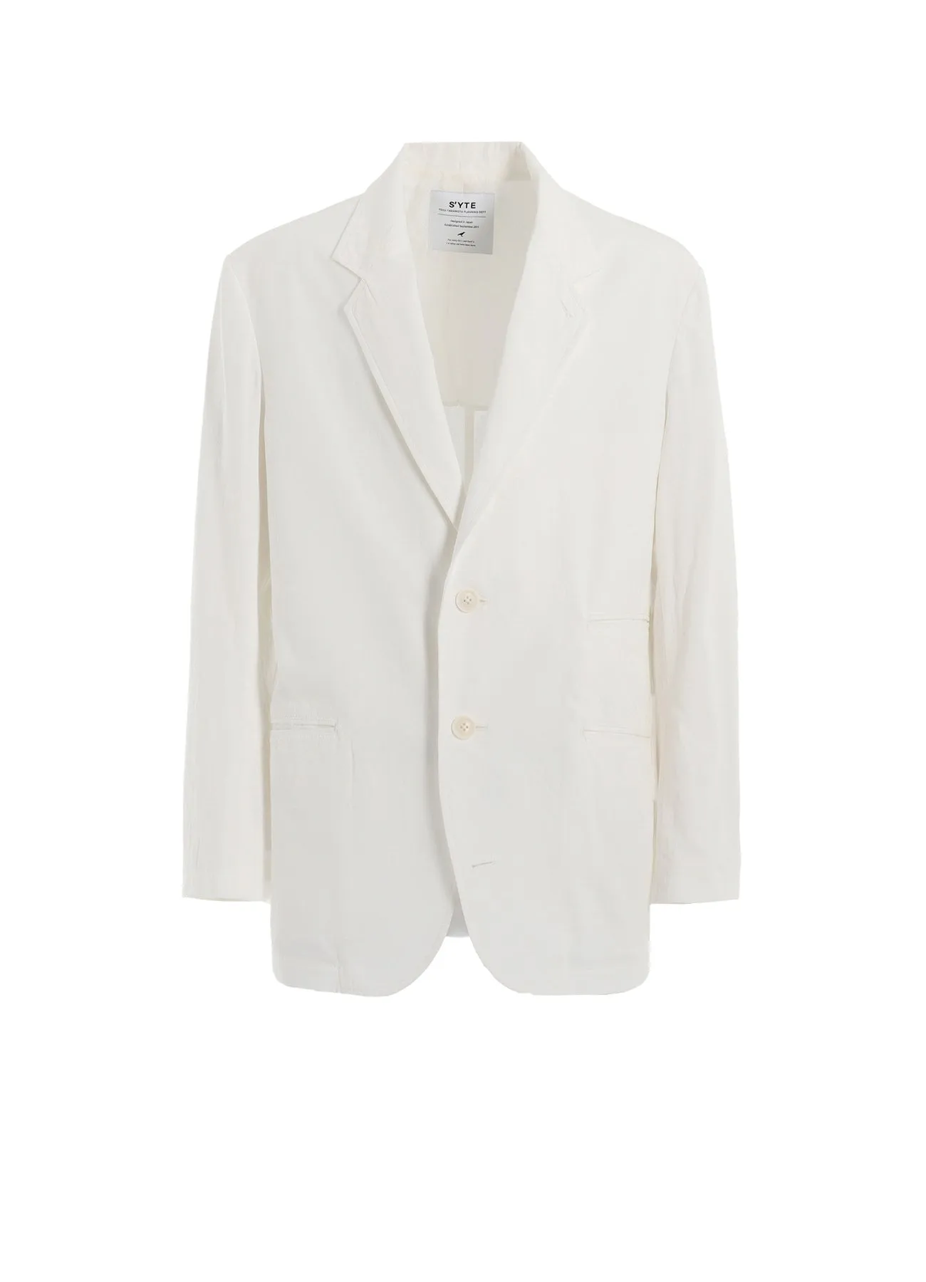 COTTON/LINEN DUNGAREE 2BS JACKET sold by Yohji Yamamoto