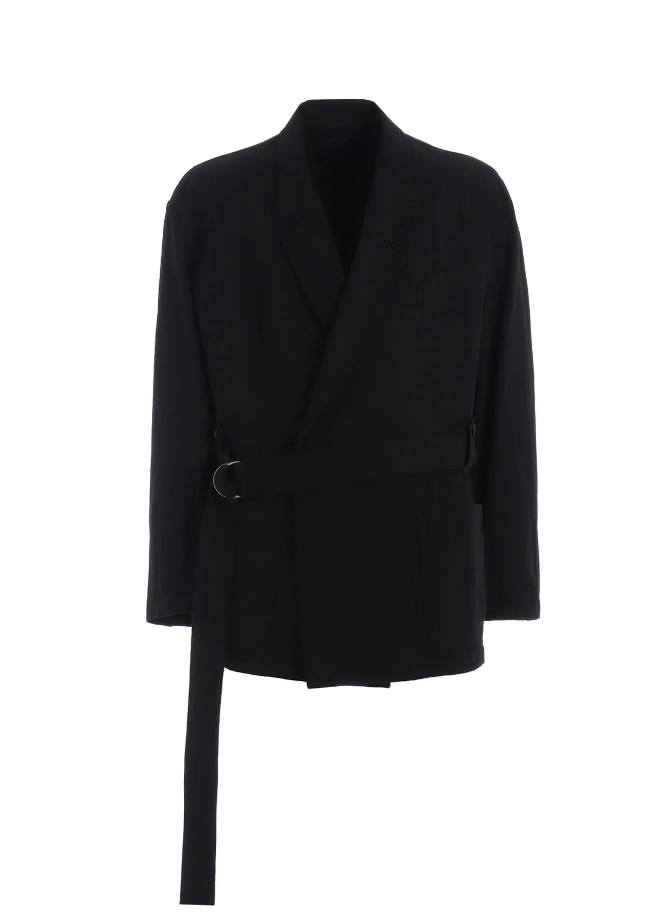 COTTON/LINEN DUNGAREE BELTED JACKET sold by Yohji Yamamoto