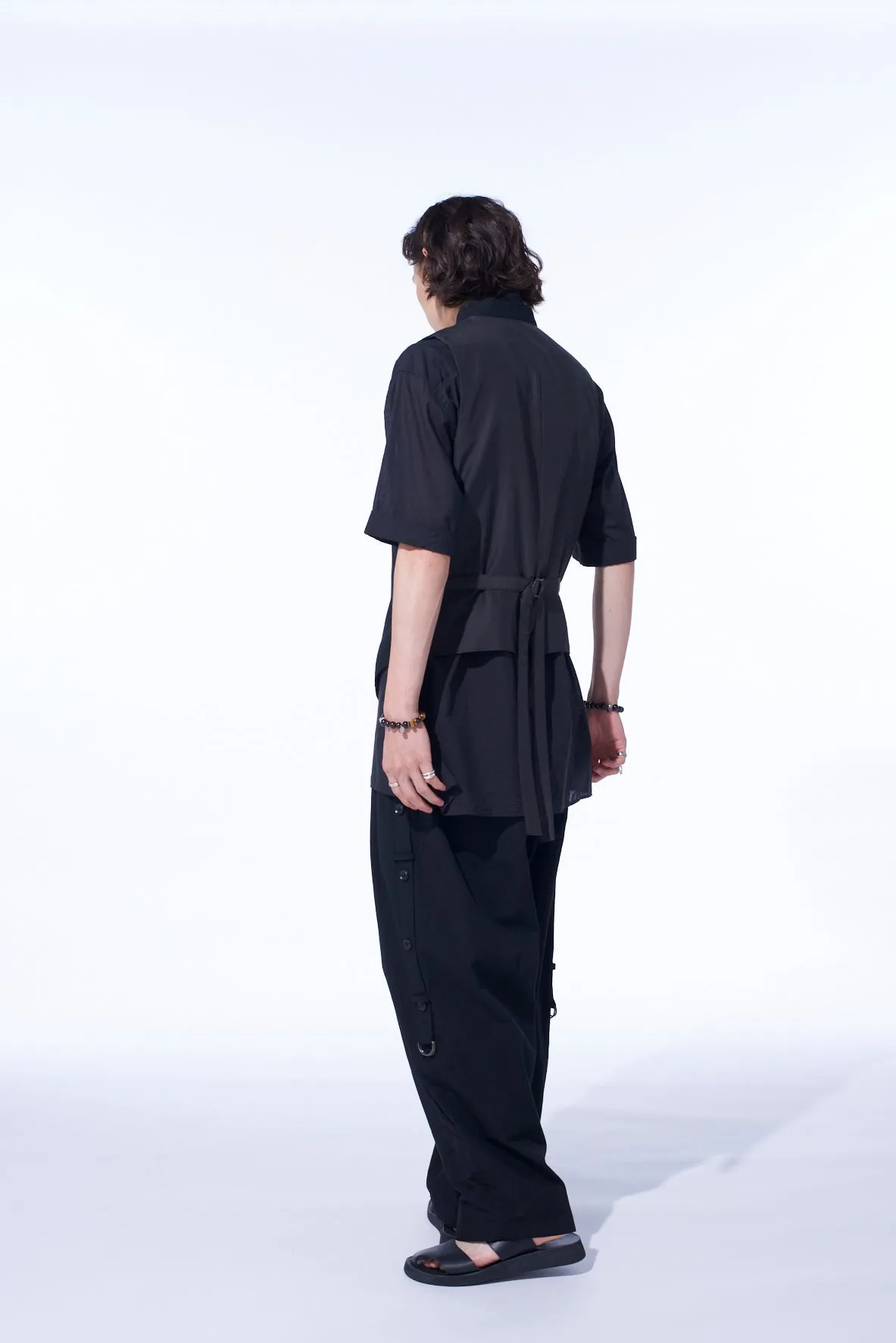 COTTON/LINEN DUNGAREE STAND COLLAR VEST sold by Yohji Yamamoto product image thumbnail 3