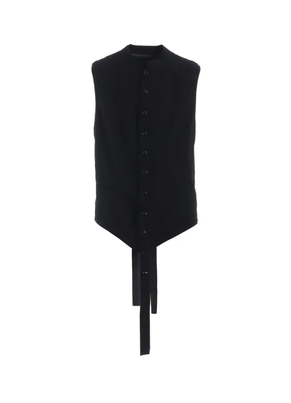 COTTON/LINEN DUNGAREE STAND COLLAR VEST sold by Yohji Yamamoto