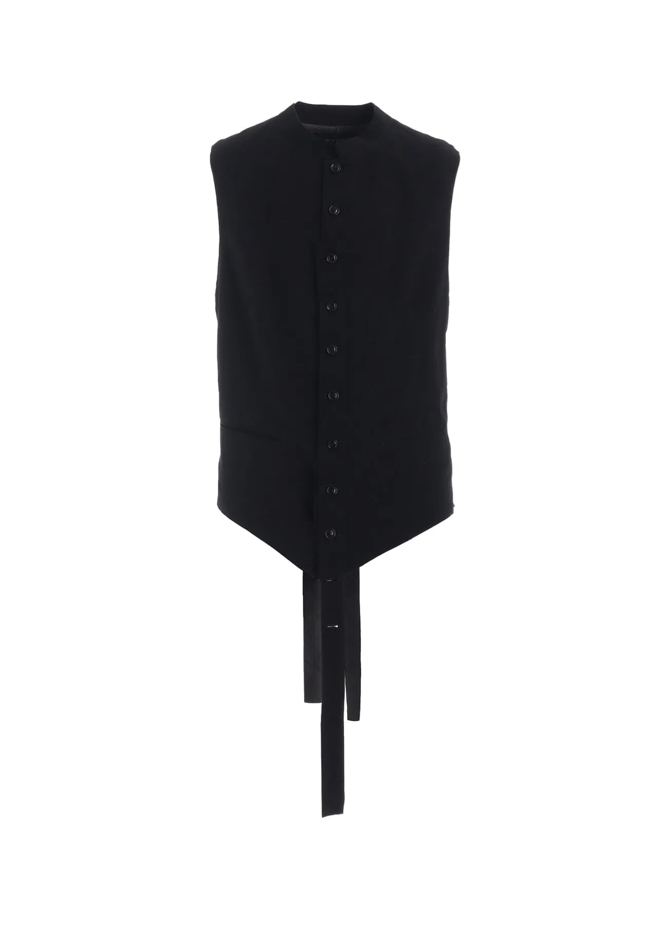 COTTON/LINEN DUNGAREE STAND COLLAR VEST sold by Yohji Yamamoto