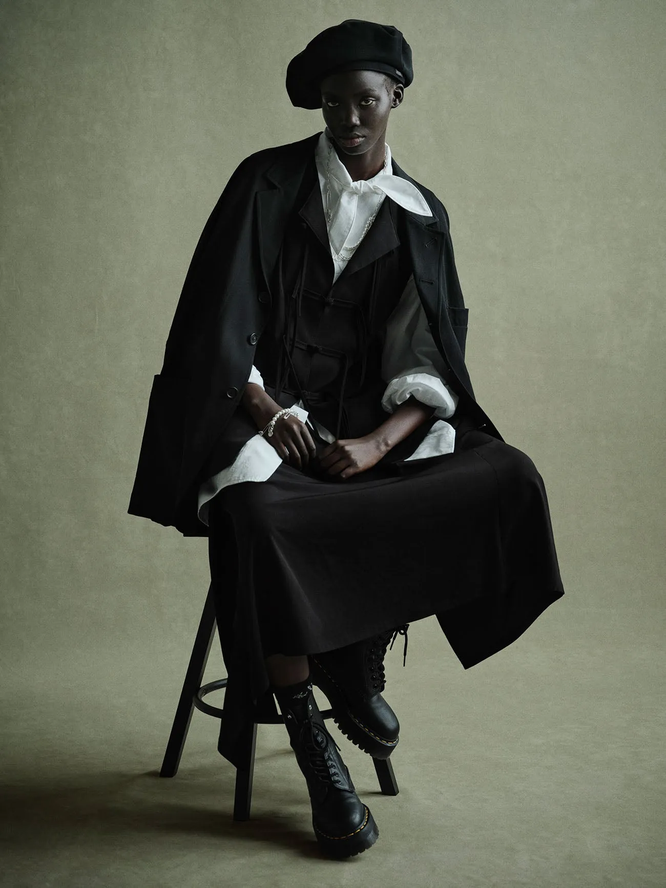 CREPE de CHINE POCKET SKIRT sold by Yohji Yamamoto product image thumbnail 3