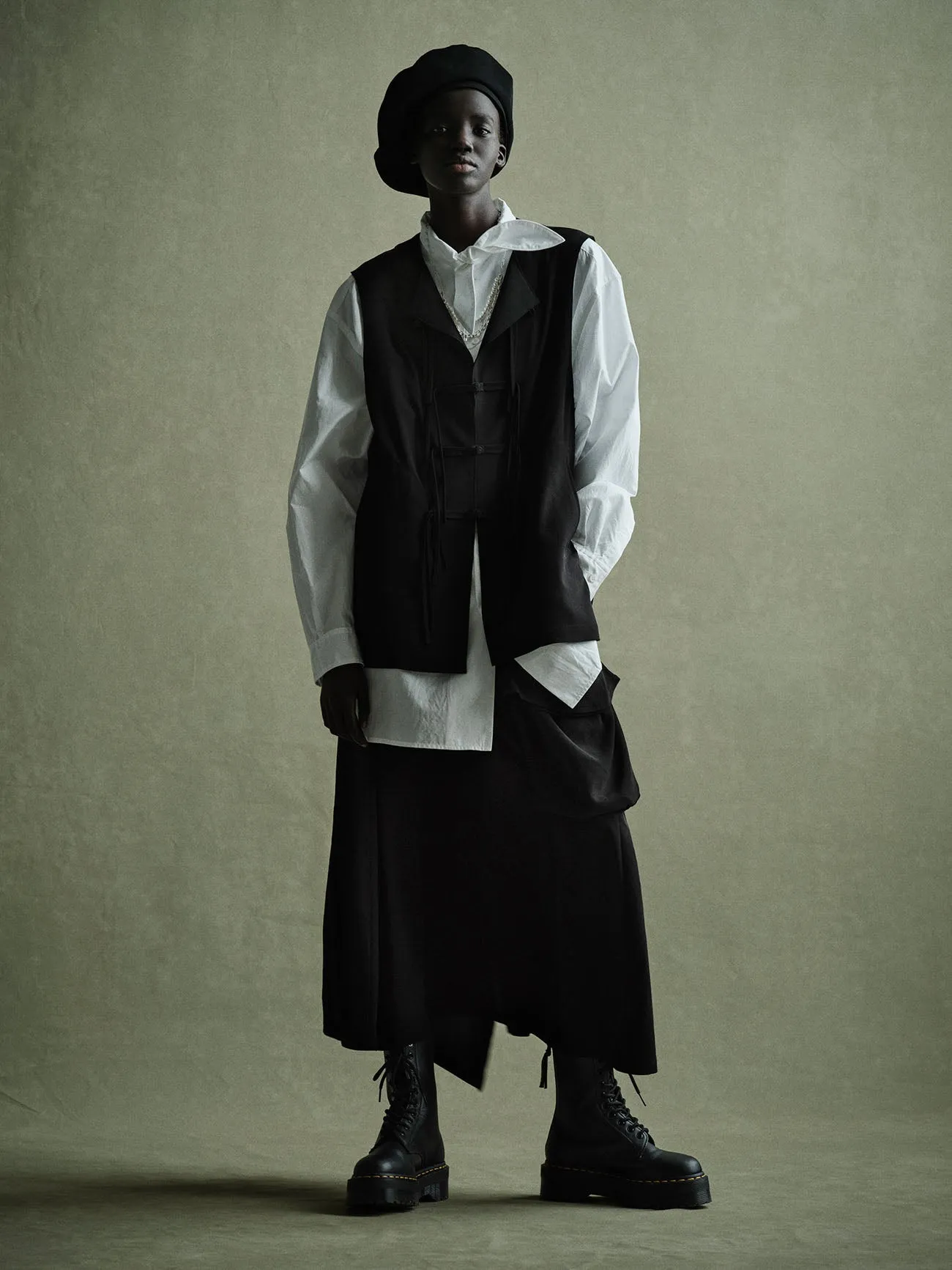 CREPE de CHINE POCKET SKIRT sold by Yohji Yamamoto product image thumbnail 2