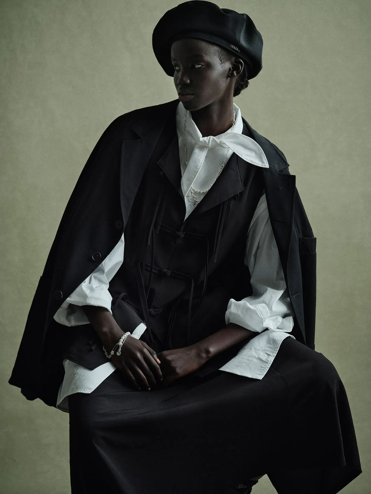 CREPE de CHINE CHINA BUTTON VEST sold by Yohji Yamamoto product image thumbnail 2