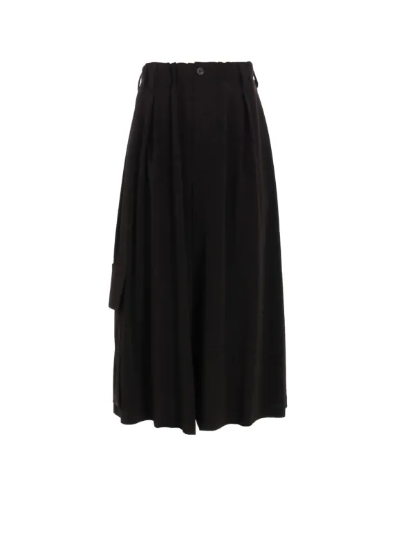 CREPE de CHINE CROPPED WIDE PANTS WITH GUSSETED FLAP POCKET sold by Yohji Yamamoto